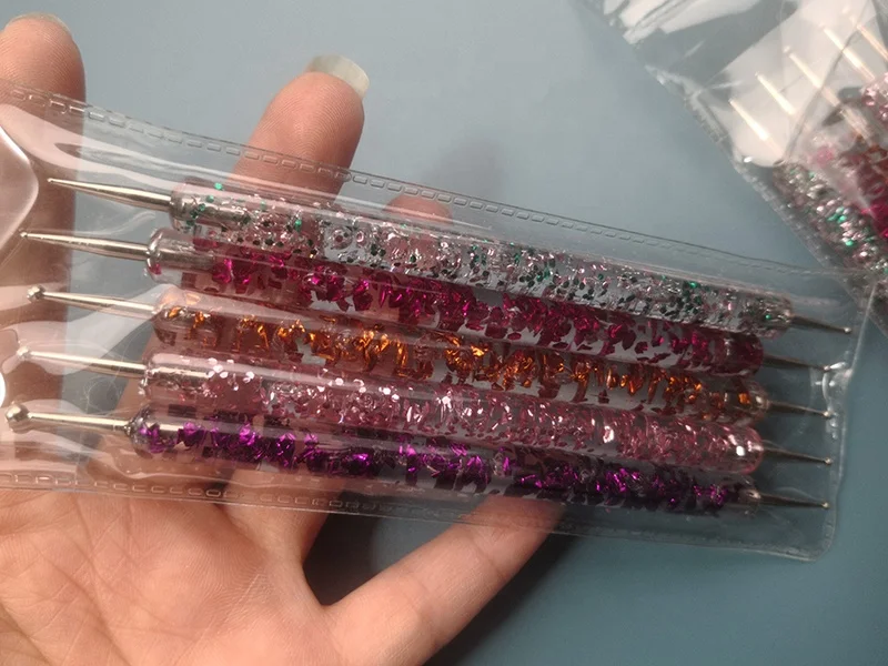 5pcs/set Dual-ended Acrylic Handle  Manicure Kit Nail Art Tools Nail Dotting Pen Set