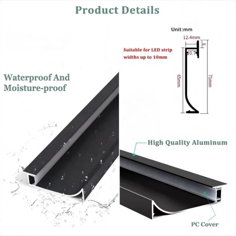 2024 Latest Models Silver Black Metal Aluminum Balcony Profile Decorative Protective Balcony Edge Tile Trim