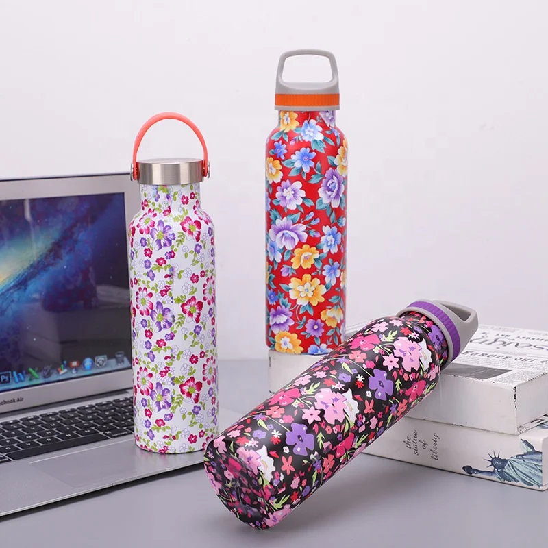 stainless steel new designed thermos bottles with custom logo patterns easy to carry wholesale custom logo