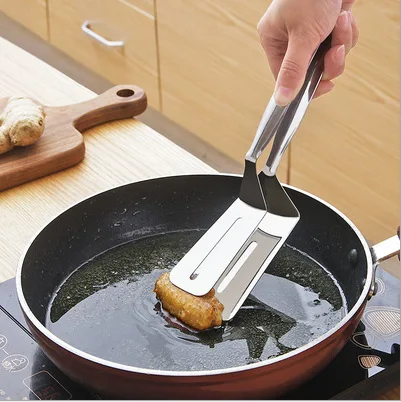 304 stainless steel food clip steak spatula fish spatula thickened food clip three line clip baking utensils