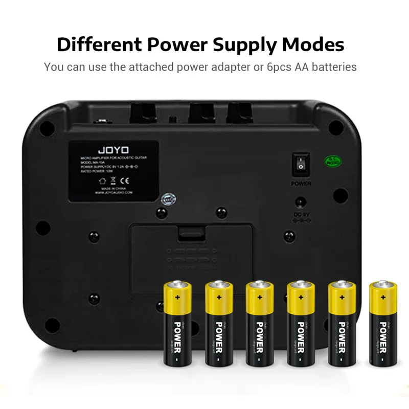 JOYO MA-10E Mini Portable Electric Guitar Amplifier Speaker 10Watt Amp OD/Clean Dual Channels with Power Adapter Guitar Parts