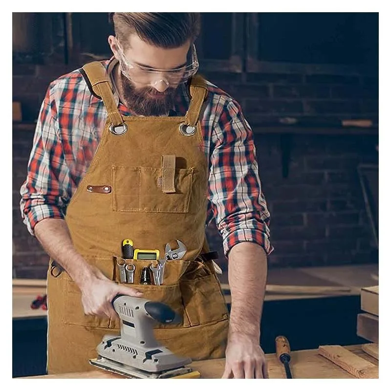 Apron waxed canvas style apron carpenter electrician garden apron can be ordered