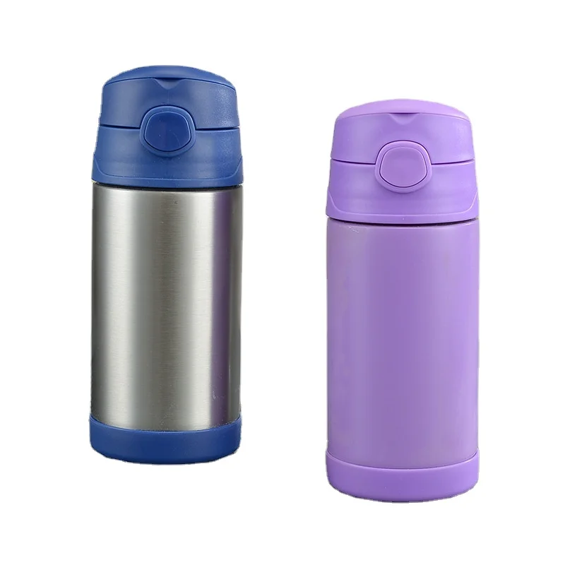 350ML/400ML Stainless Steel Sippy Cup straight Sublimation blanks tumbler Water Bottle for Kids