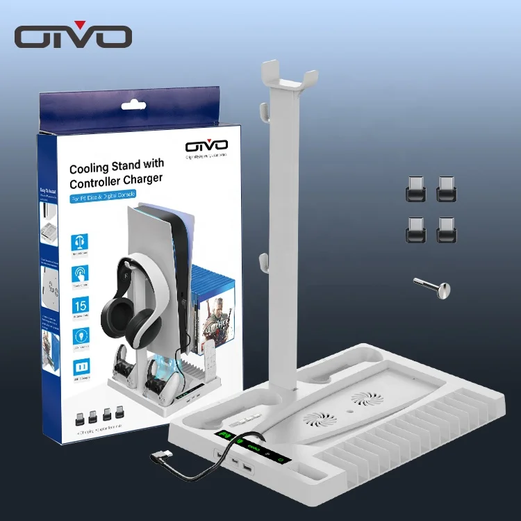 OIVO Brand Factory Console Controller Charging Station Charger Dock Stand for Playstation 5 with Disc & Digital Edition
