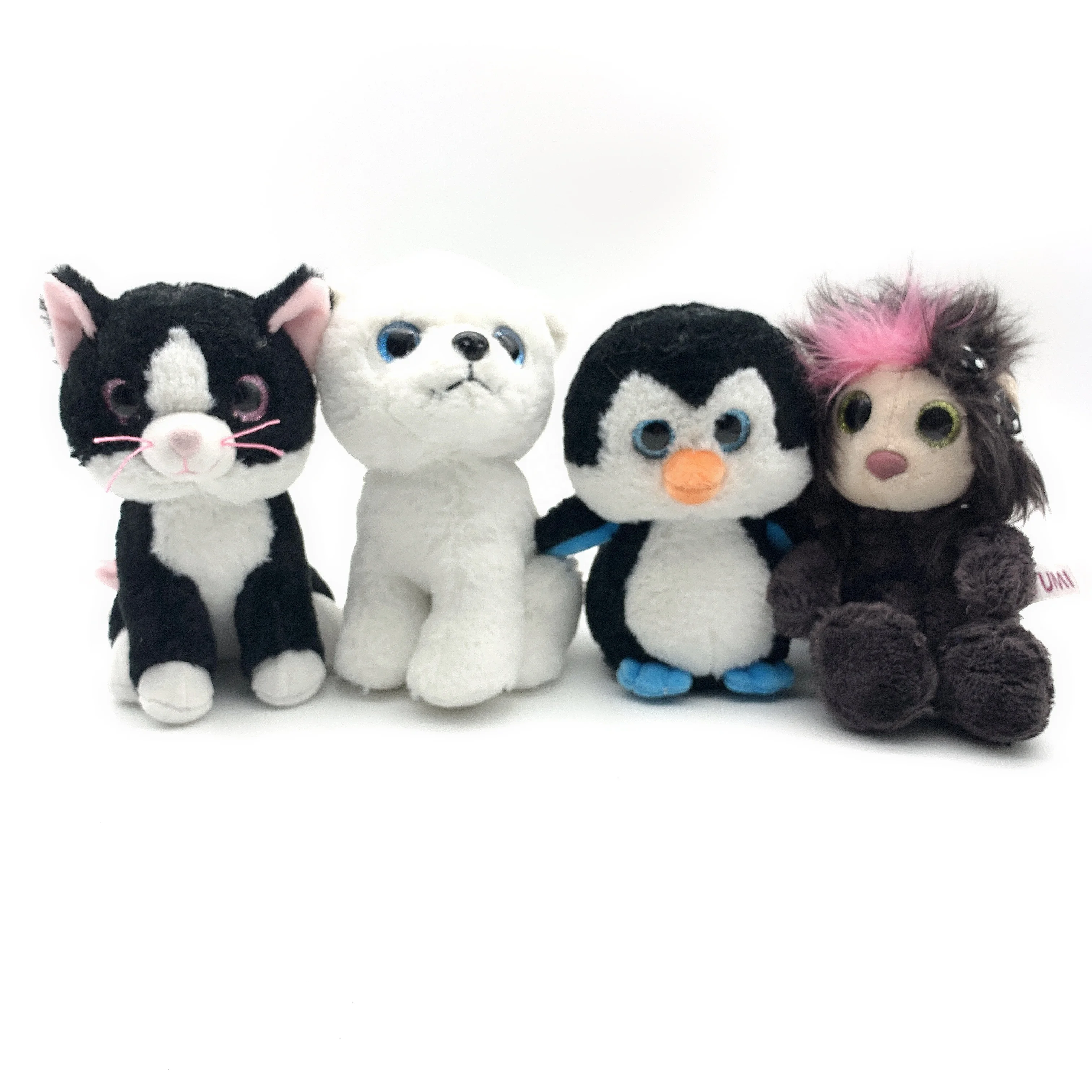 China manufacturer stuffed big eyes animal toys soft long hair purple doll stuffed baby toy