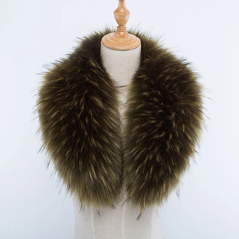  Imitation fox fur raccoon faux collar hat scarf down jacket coat in