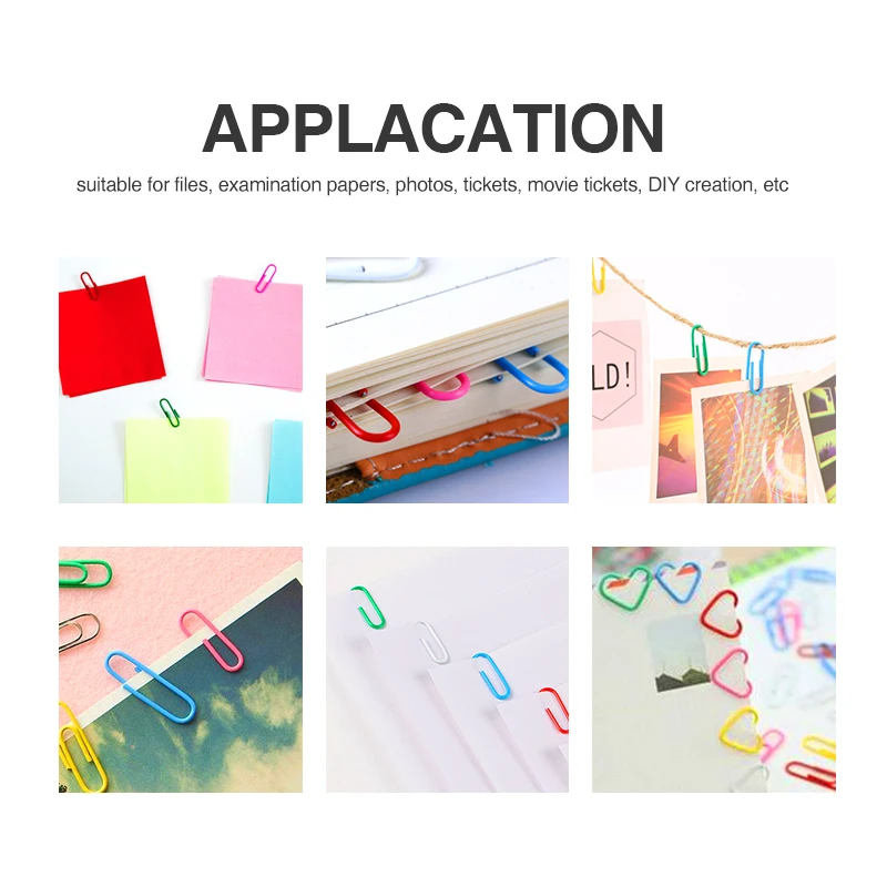 3 size 6color  Office School supplies Colorful Metal Paper Clips