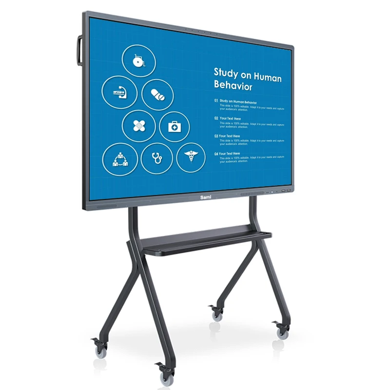 ODM 4K Android OPS 65 Inch Portable Interactive Display Smart Board 75 86 100 110 Inch Touch Screen LCD Monitor Whiteboard