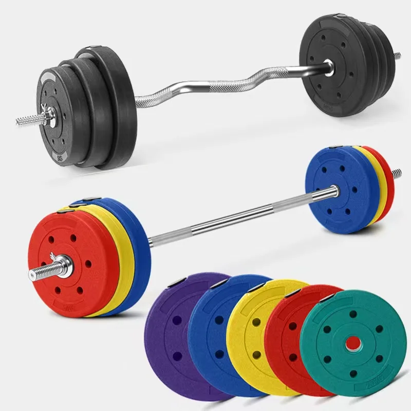 Barbell plates set environmental protection 2.5kg 5kg 7.5kg 10kg cement bumper weight plates wholesale
