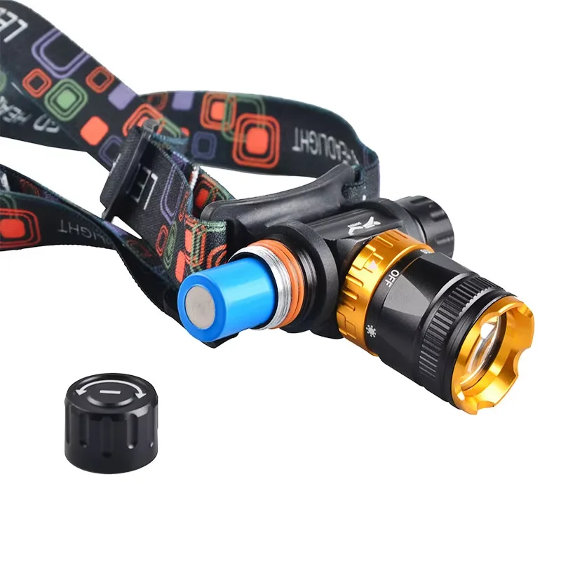 Powerful T6 LED Diving Headlamp Aluminum Alloy Waterproof Torch with Rechargeable Battery & IP68 Rating