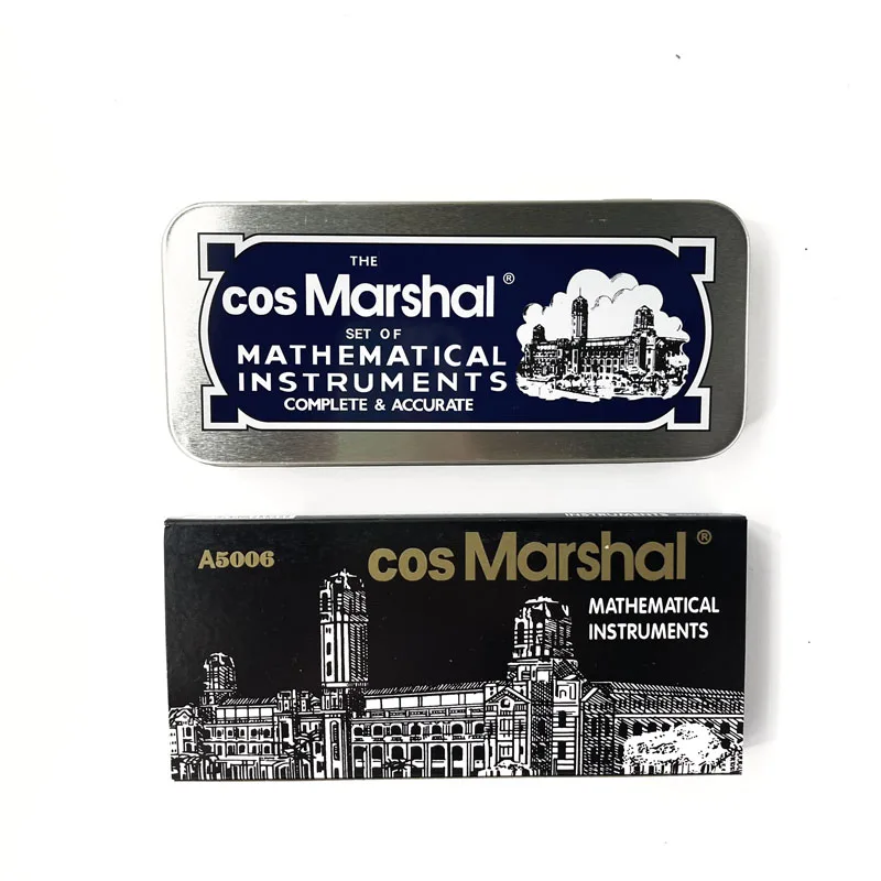 Хит продаж, набор геометрических фигур маршала Оксфорда, металлический ящик, компас, геометрический математический набор в жестяной коробке