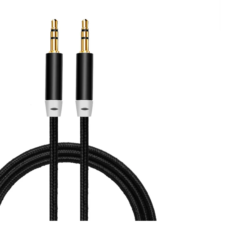 Плетеный Нейлоновый 3,5 мм аудио удлинитель со штыревыми соединителями