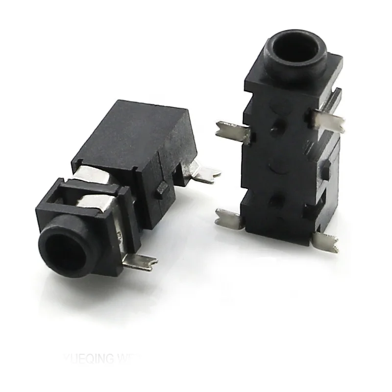 
2.5mm audio jack PJ-208A surface mount type 3 pole 4 Pin smd stereo phone jack socket 
