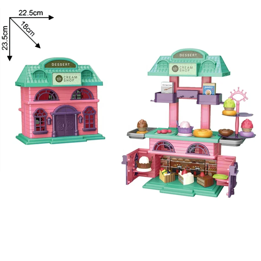 Play House Girls Dessert Table Cream Shop Villa Toy Delicious Food Afternoon Tea Play Toys