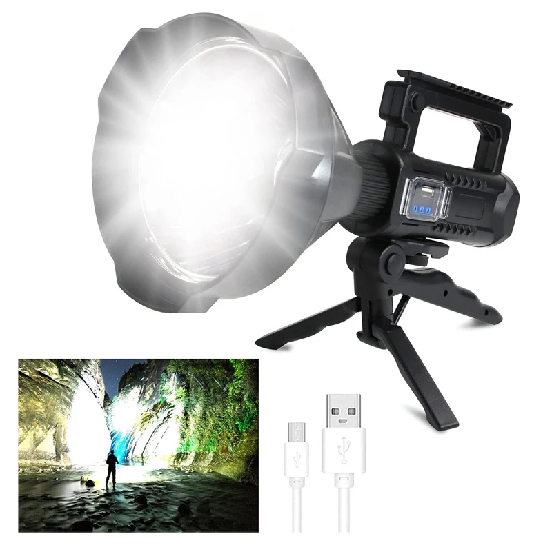 1000 lumens 4 Modes Waterproof Rechargeable Handheld Spotlight searchlights for Fishing Hunting Hiking