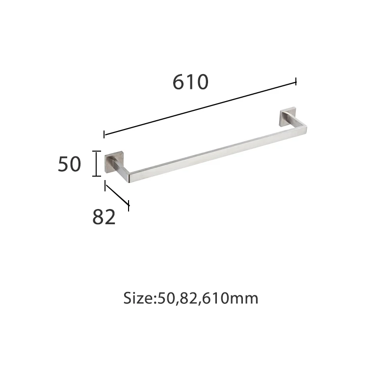 Home and hotel bathroom clothes hanger stainless steel towel rail brushed single bar kitchen table
