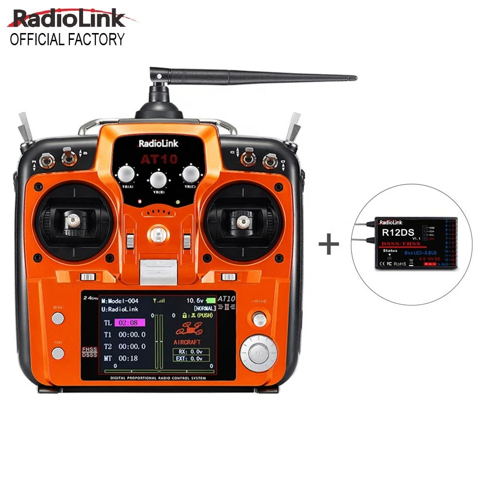 Radiolink AT10II 12CH 2.4G Rc Wholesale Radio Remote Control Transmitter and Receiver For Quadcopter  FPV Drone RC Truck Boat