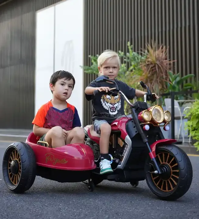 Factory Wholesale Children Retro Tricycle 12V Electric Kids Ride on Cars Motorbike Big Battery off Road Baby Electric Motorcycle