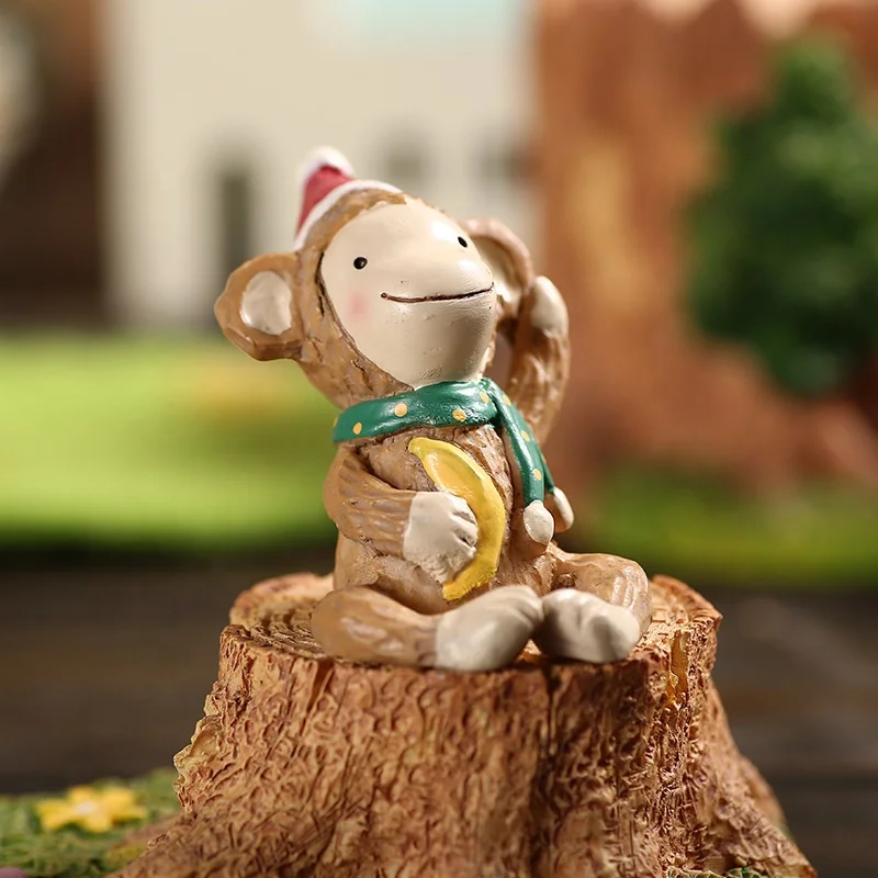 Xmas Snowman Santa Claus Reindeer Mini Resin Ornaments-Home Party Cake Toppers & Tree Gift Box Decor DIY Christmas Gift Idea