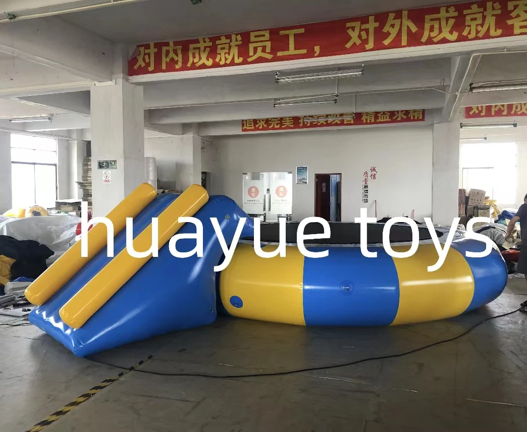 Family Swimming Pool Inflatable Water Park With Inflatable Water Trampoline And Slide