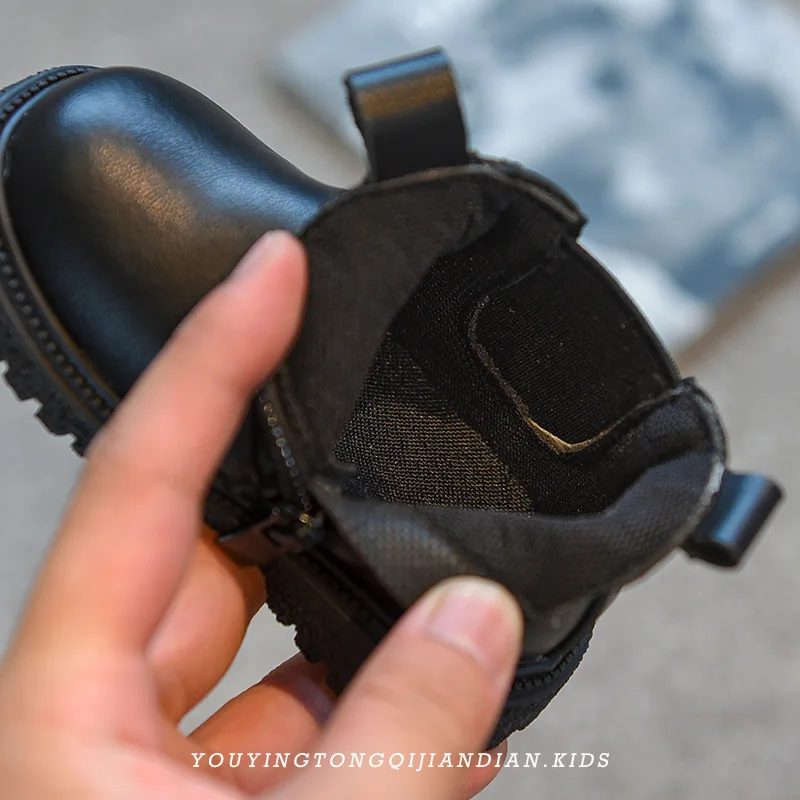 winter popular pure color generous boutique children martin boots outdoor activities party shoes   wear -resistant  boots