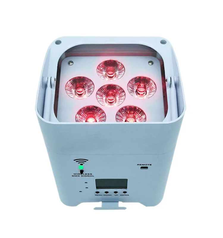 Wholesale 6x18W 6in1 RGB wireless battery LED lamp remote control mobile control tablet lamp stage wedding lights up lights
