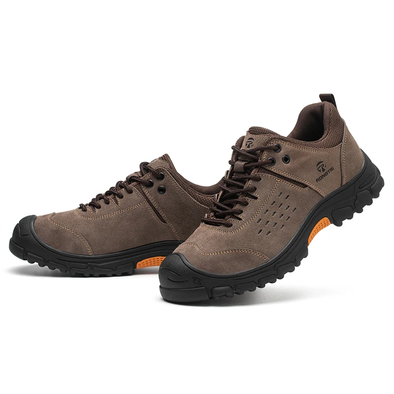 Lightweight Unisex Anti-Skid Safety Work Shoes with Steel Toe Breathable Summer/Winter/Spring Suede Upper Safety Shoes