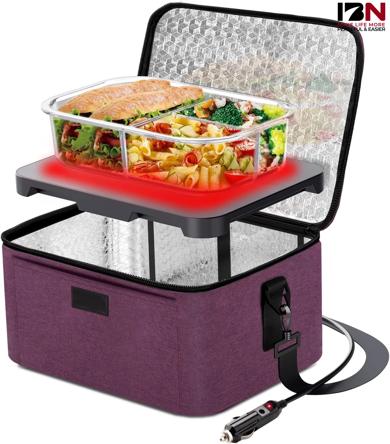 Reheating Meals Electric Portable Oven Car Food Warmer 12V 24V 2 In 1 Cooking Reheating Meals Electric Heated Lunch Box