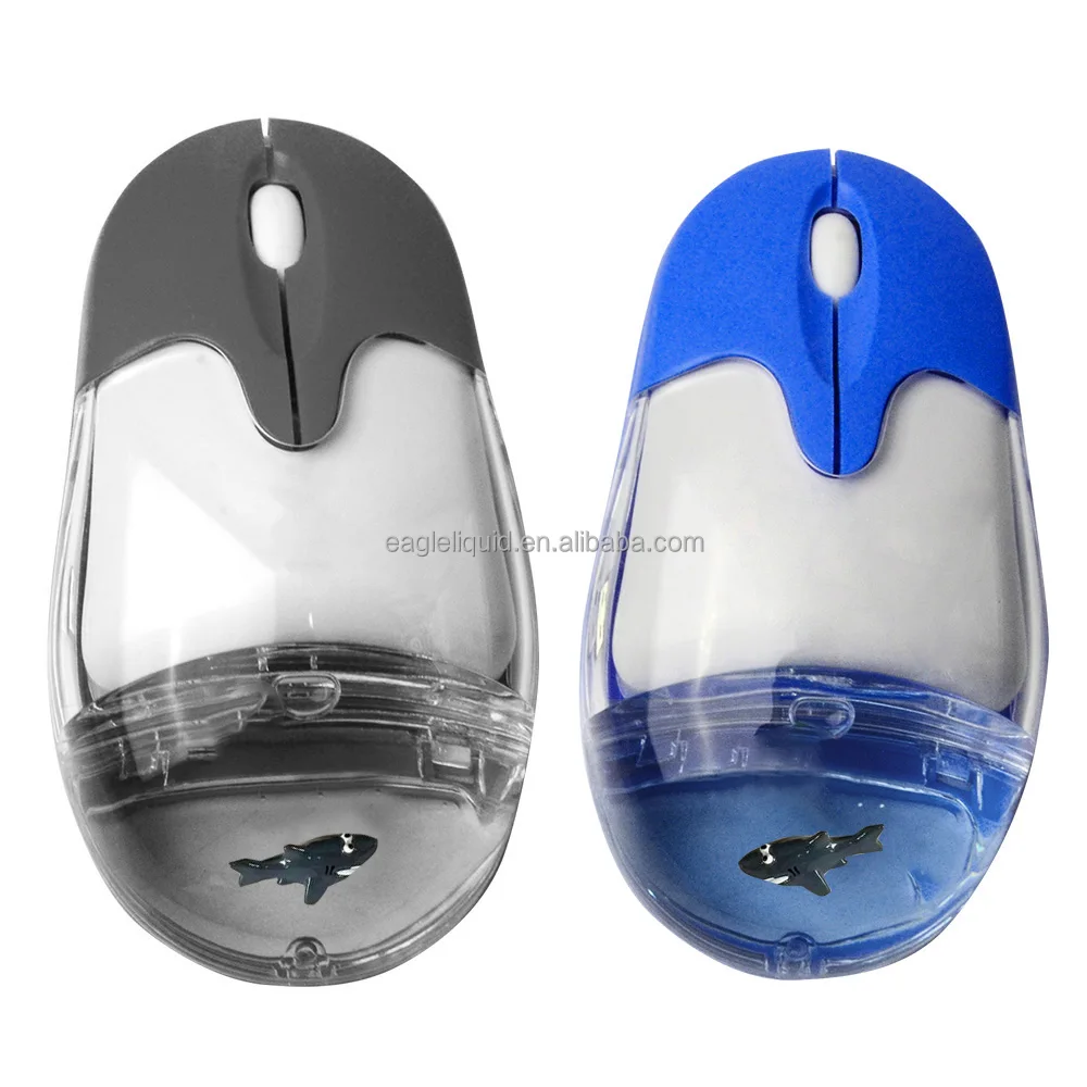 Novelty 2.4G wireless aqua mouse for PC Customized 3D Floating Liquid Wireless Mouse with Cute Dolphin Floating