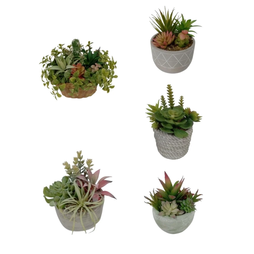 Creative flower basket simulation mixed green plant ornaments