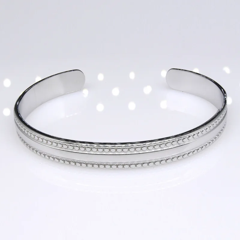 Wholesale Casual Couple Girls Accessories Opening Stamping Blanks Bangles Women Gold Cuff Bracelet