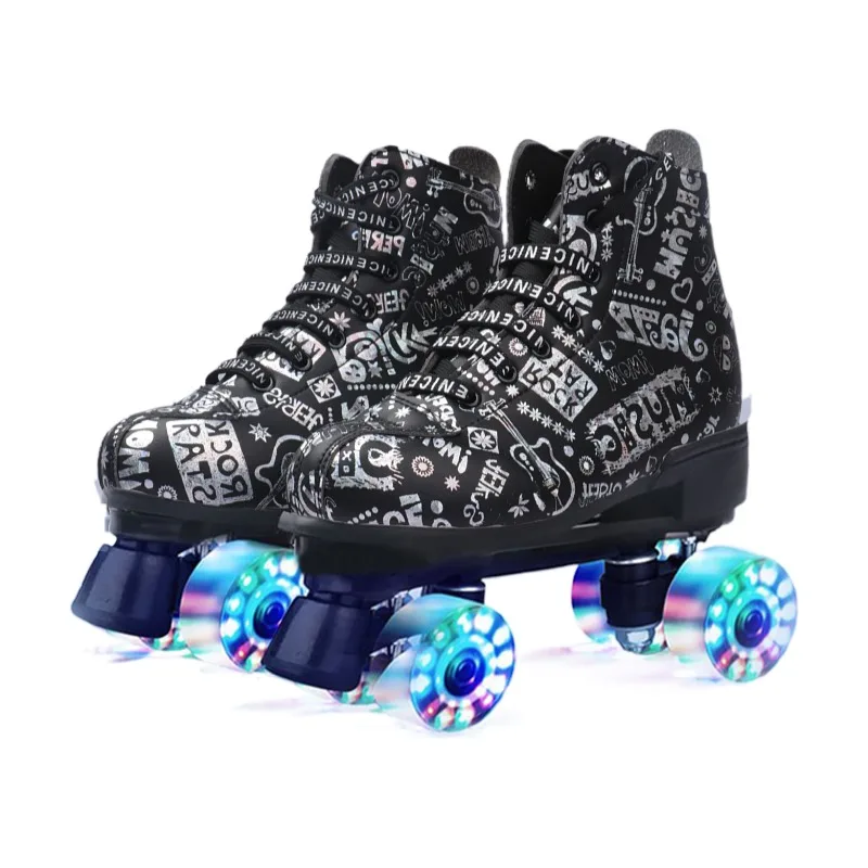 Wholesale customization wholesale  skating shoes double row  4 wheels roller skates for children