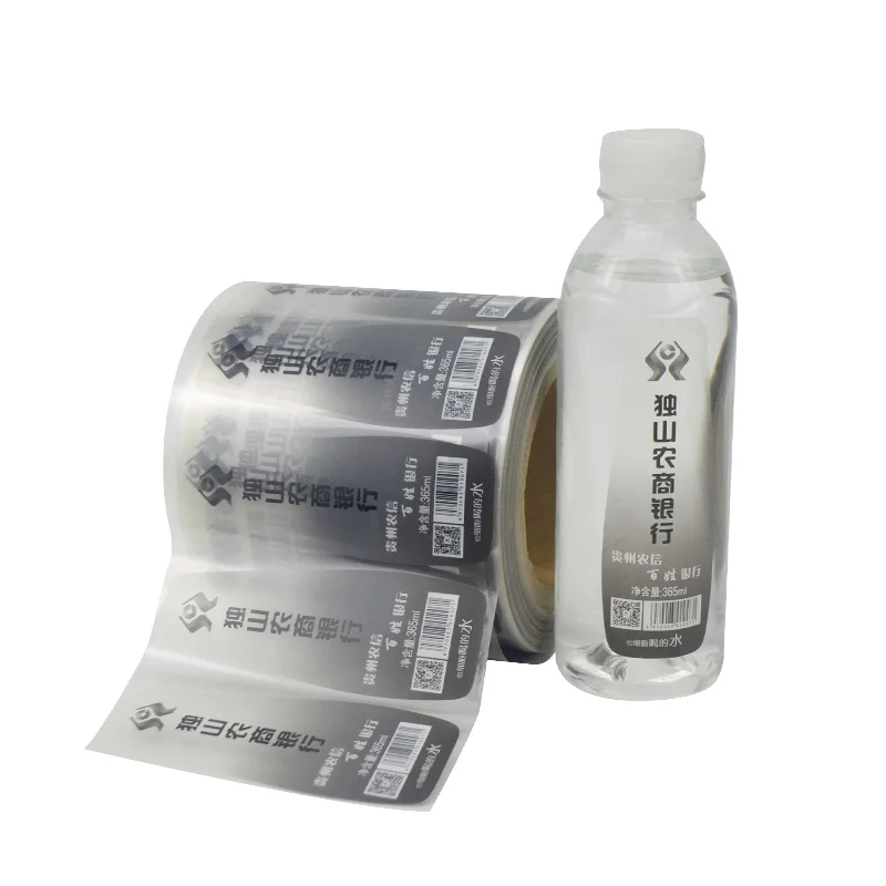 Custom Printing Transparent Waterproof Adhesive Bopp Mineral Water Bottles Labels For Plastic Bottle Label Sticker