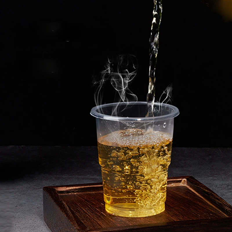 100 Pieces Clear Plastic Disposable Mugs Party Shot Glasses Wine Tea Coffee Cups Jelly Ice Cream Cups