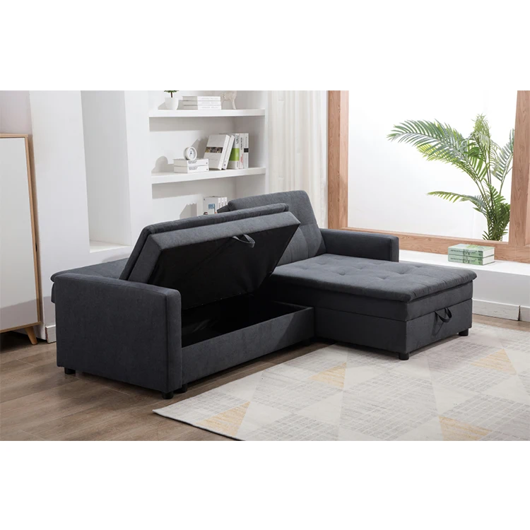 Modern Customized Solid Wood Pull-Out Sofa Bed Soft Style Living Room Furniture with Sleeper on Sale