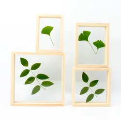 Double Side Glass Wooden Poster Hanger Wall Photo Picture Frame