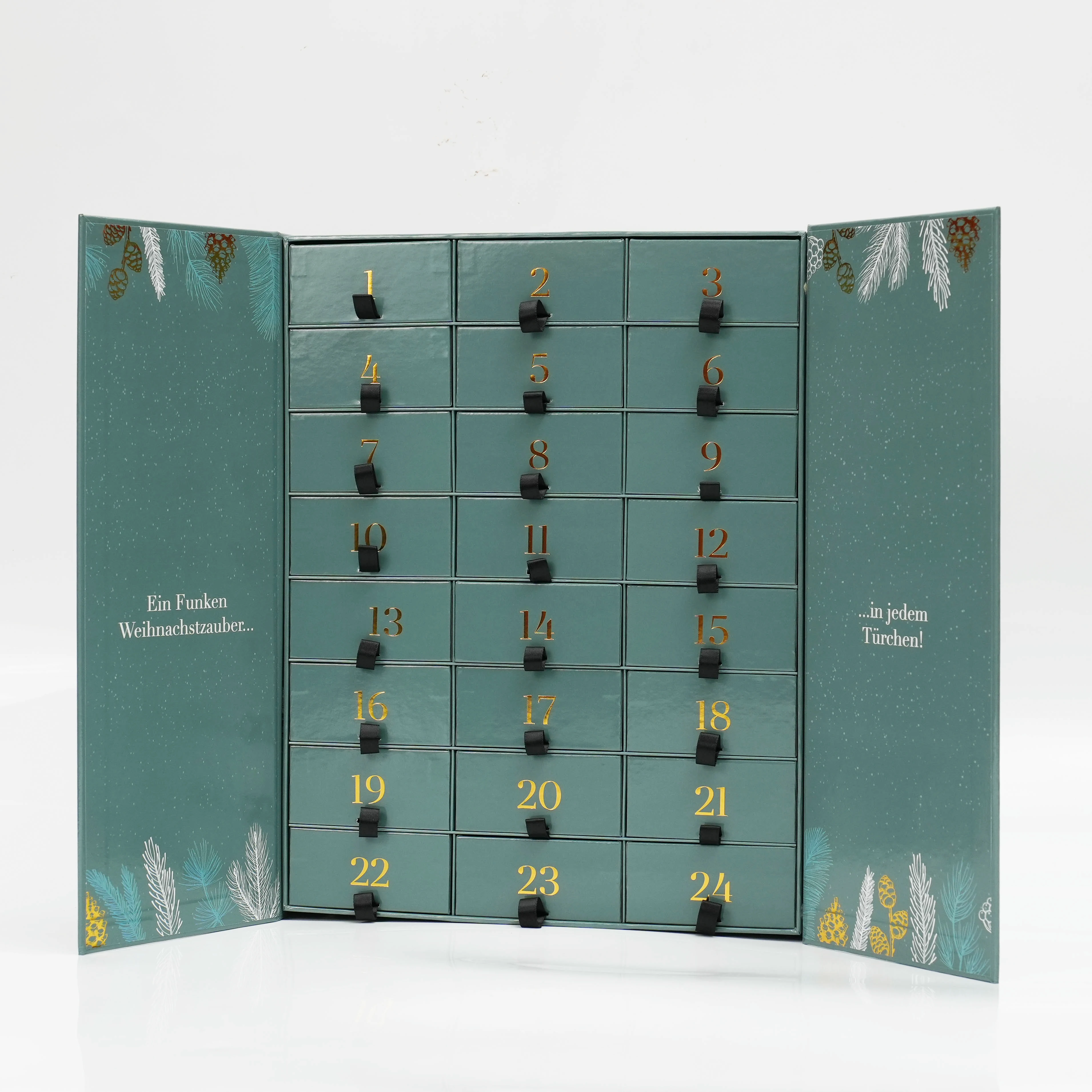 custom Logo christmas advent calendar empty cardboard boxes recyclable advent calendar 24 day gift box