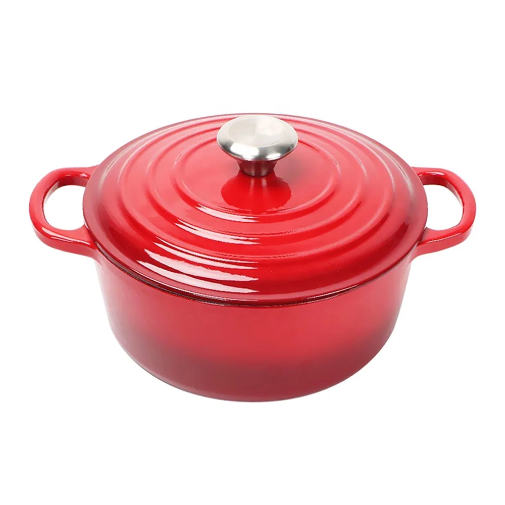 High Quality Enameled Cast Iron Round Casserole Kitchen Ware Soup Pot Stewed Cooking Pot