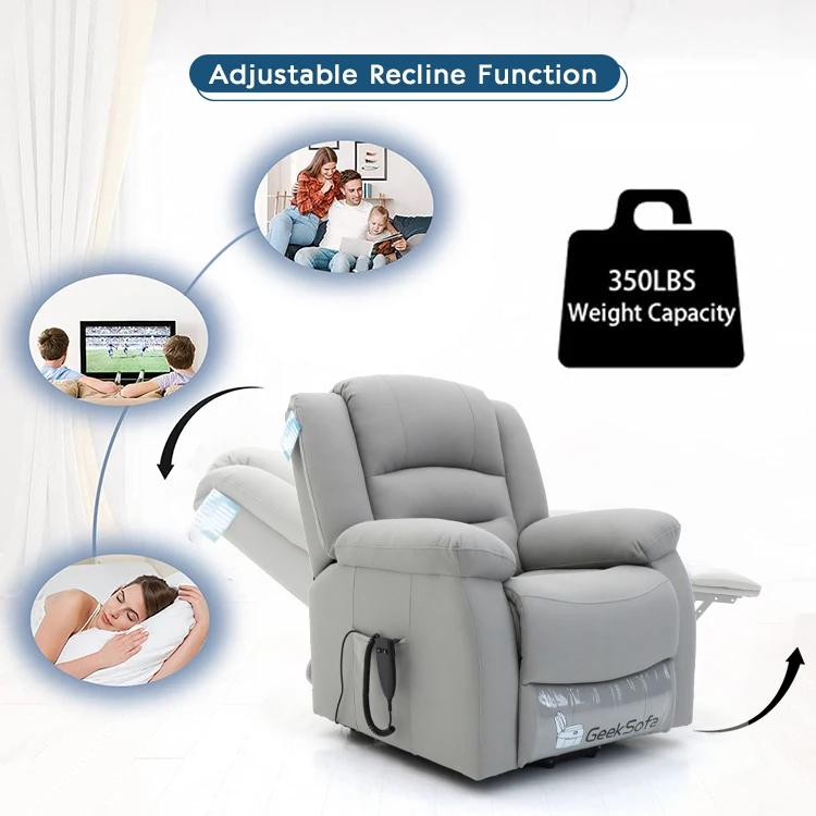 JKY Furniture micro Fabric Power Electric Recliner Sofa Chair Reclinable With Massage Function And Heat Function For Living Room