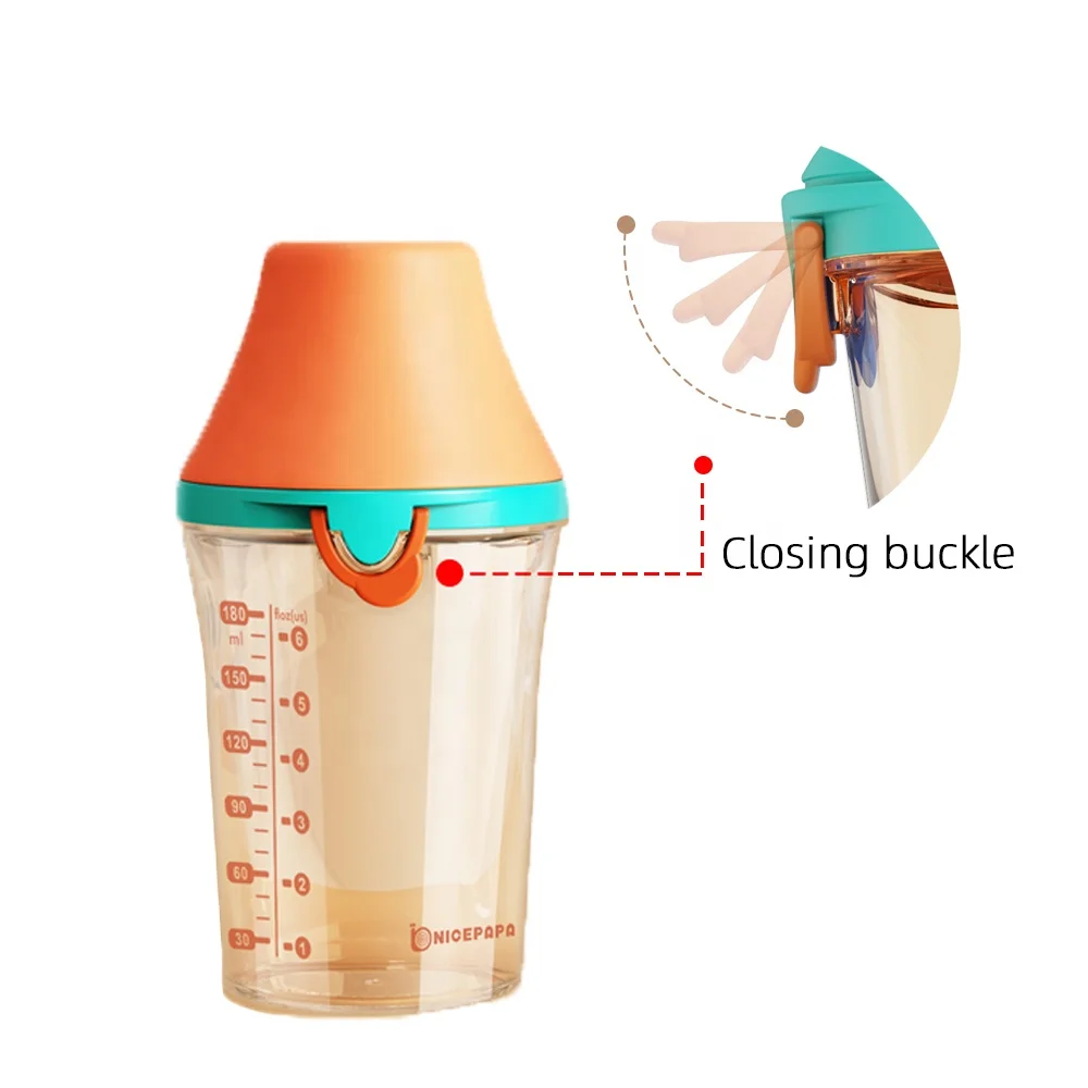 Nicepapa china standard 6oz 8 oz leakproof natural feel mother breast shape baby bottle drinking cup