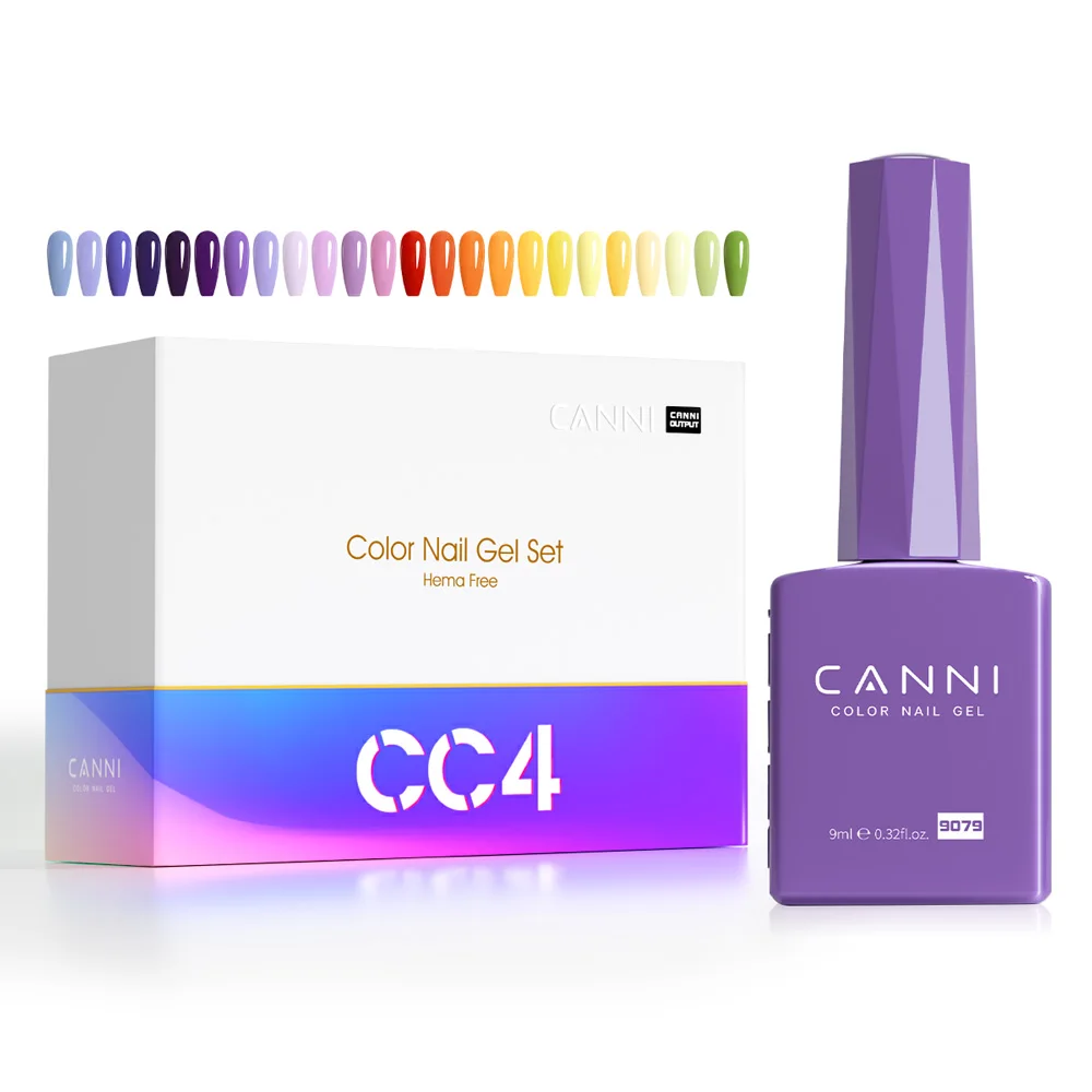 CANNI HEMA FREE Gel Kit  9ml CC1-CC6 Set Soak Off UV LED Semi Permanent Gel Nail Varnish Pastel Jelly Varnish Color Palette