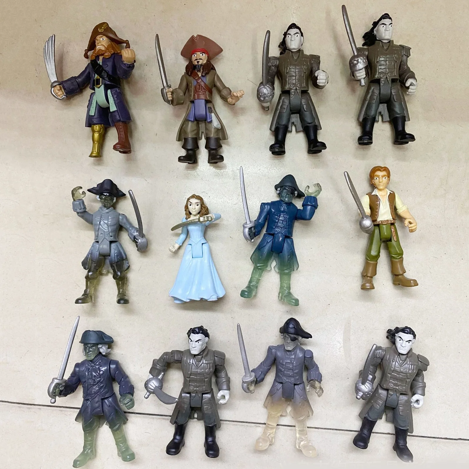 Mini Kids Toy Action Figurine Ornaments Human Anime Plastic Doll Decor Pirate Figure