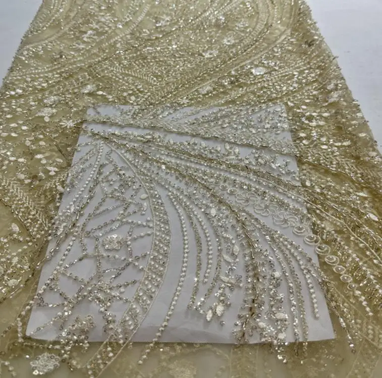 New European and American sequin bead tube lace embroidery fabric dress cheongsam dress lace accessories garment decoration