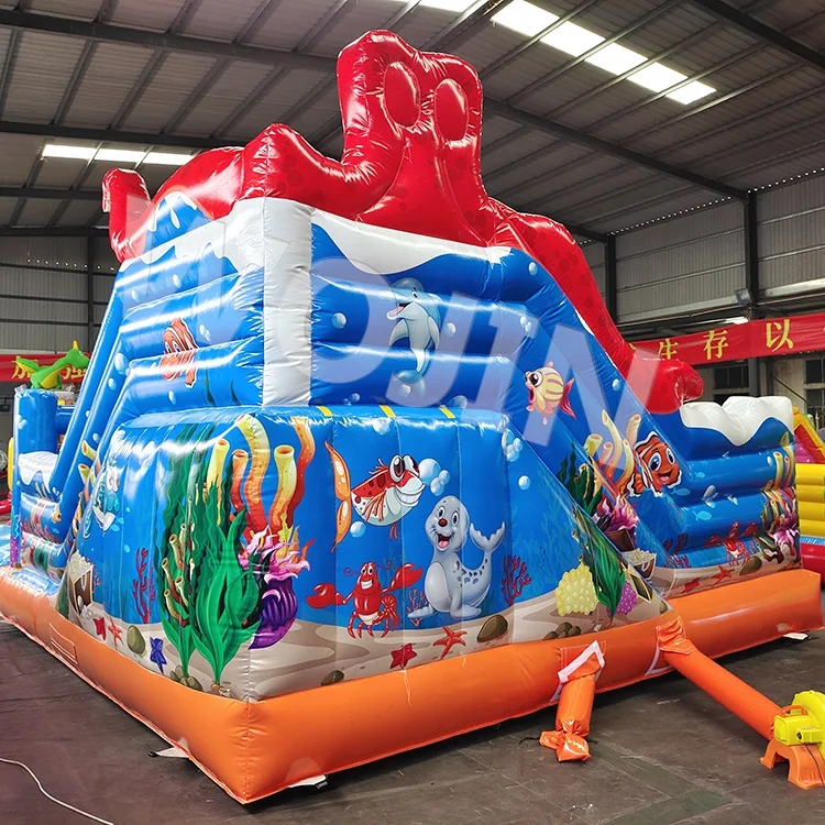 Factory Price Sea Theme Activity Play Bed Inflatable Bounce Slide Inflatable Bouncy Castle Slide Fun City