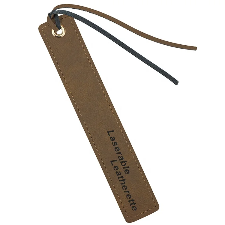 Laser Pu Leather BookmarK Custom Logo Bookmark Pu Leather Tags Printing And Bookmarks