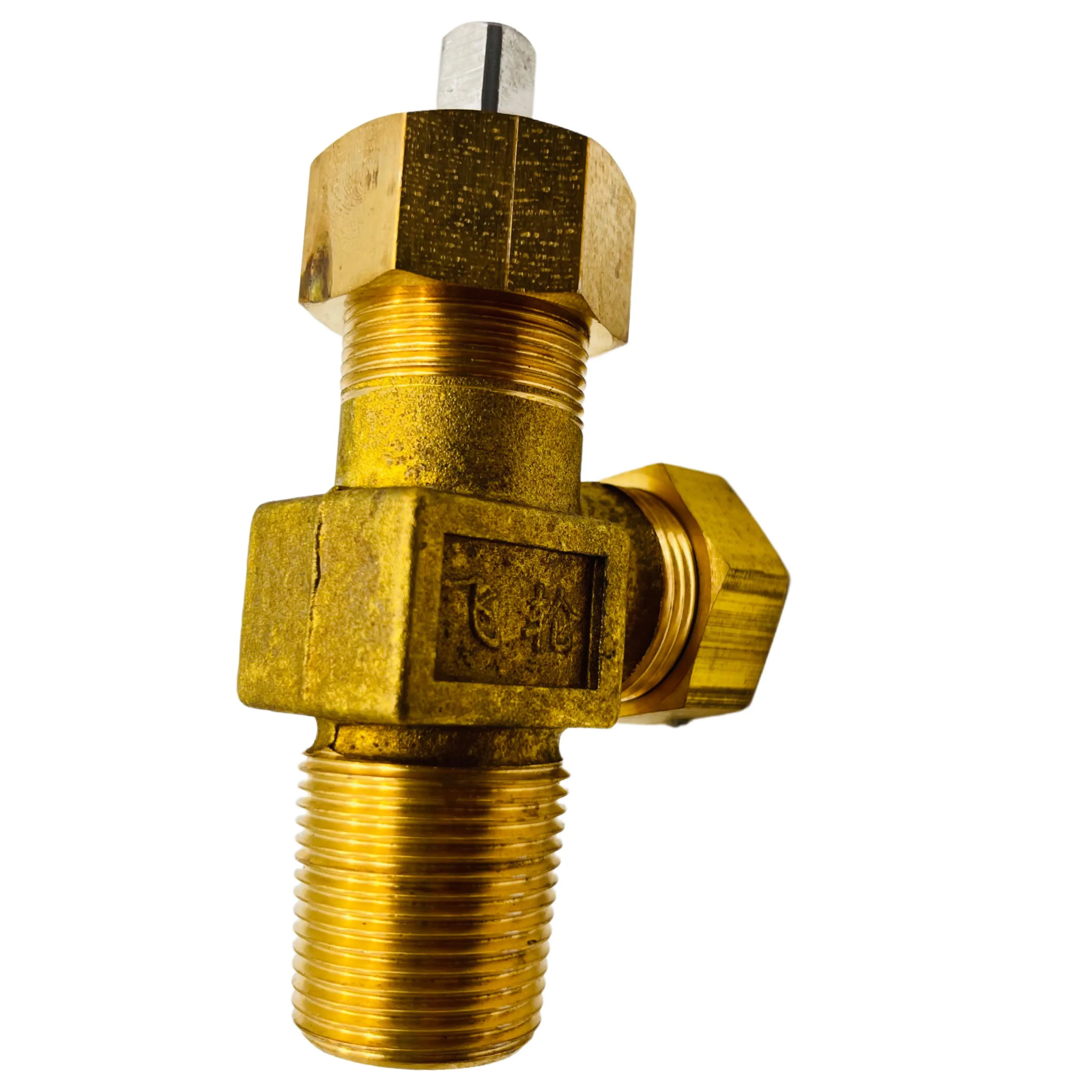 chlorine cylinder valve of needle type QF-10 in brass material 15MPa dn 6mm suitable for Cl2 with outlet thread G3/4