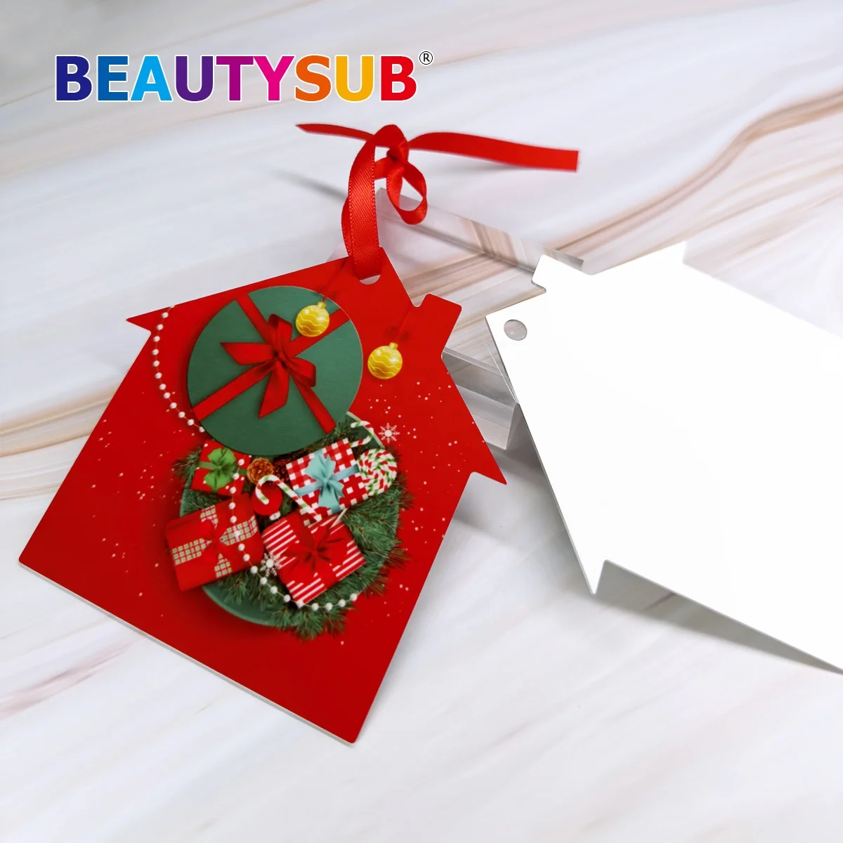 Longstar BEAUTYSUB 1 15 мм HD сублимационные металлические рождественские украшения с алюминиевым покрытием заготовки белый теплообмен фото для печати