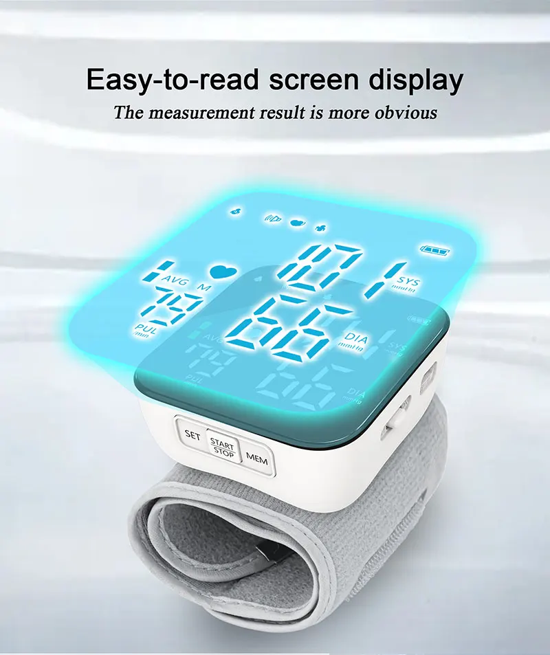CK-W118 OEM большой OLED HD Дисплей Монитор артериального давления запястье BP голосовое вещание автоматическое