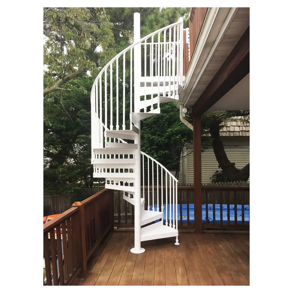 Prima Modern Curvered Staircase Zig Zag Shape Artificial Stone Tread Circular Stairs For Villa