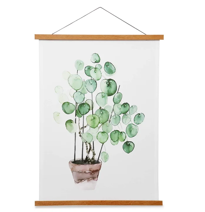 
Natural Teak Wood Magnetic Poster Hanger for Photos Pictures Prints Maps Scrolls and Canvas Artwork 